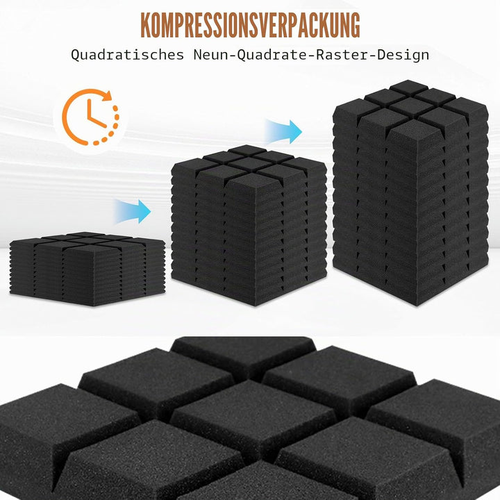 12 Stück Akustikschaumstoff, Akustikschaumstoff Platten Wand, 30 x 30 x 3 cm Schallabsorber, Schalls