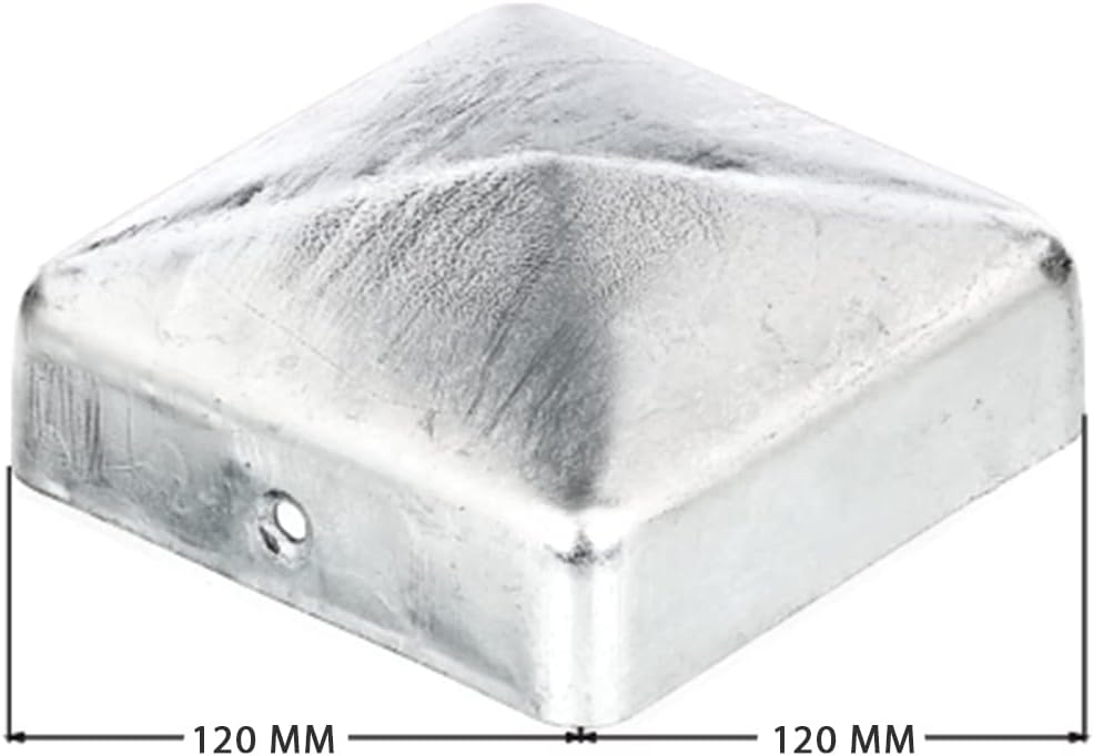 siwitec 10er-Set Pfostenkappe für Holzpfosten | 120 x 120 mm | flach/Pyramide | Zaunkappe aus feuerv
