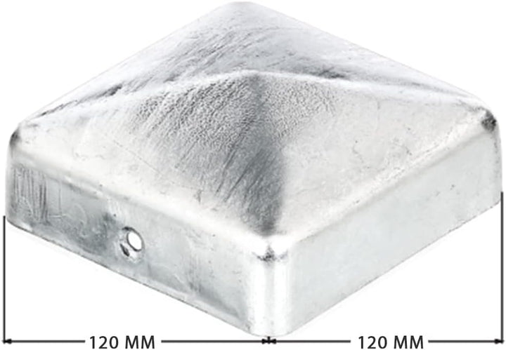 siwitec 10er-Set Pfostenkappe für Holzpfosten | 120 x 120 mm | flach/Pyramide | Zaunkappe aus feuerv