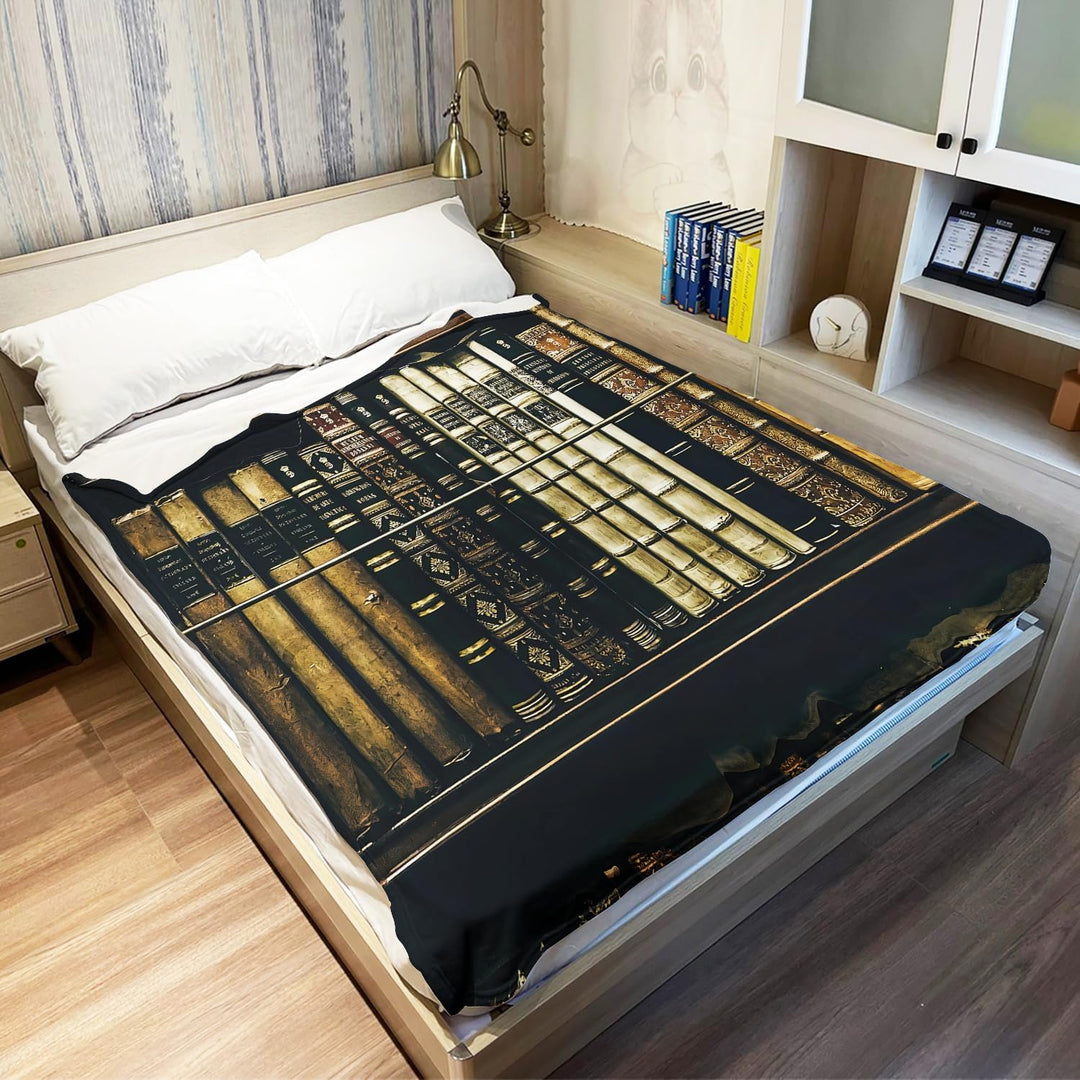 YISUMEI Decke 150x200 cm Kuscheldecken Sanft Flanell Weich Fleecedecke Tagesdecke Bücherregal altes