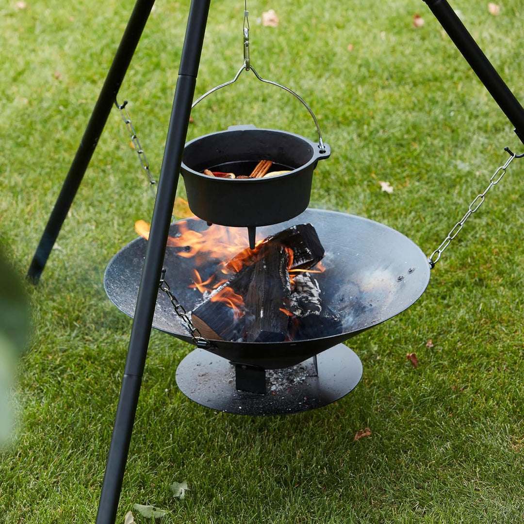 Barbecook Junko Gusseisen Kochtopf Dutch Oven zum Grillen und Schmoren ueber Feuer oder auf dem Gril