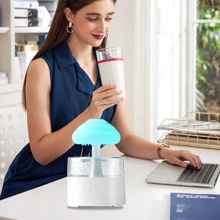 LED Rain Cloud Diffuser, Relaxing Rain Sound Humidifier, Water Drip Lamp Humidifier, Cool Mist Rain