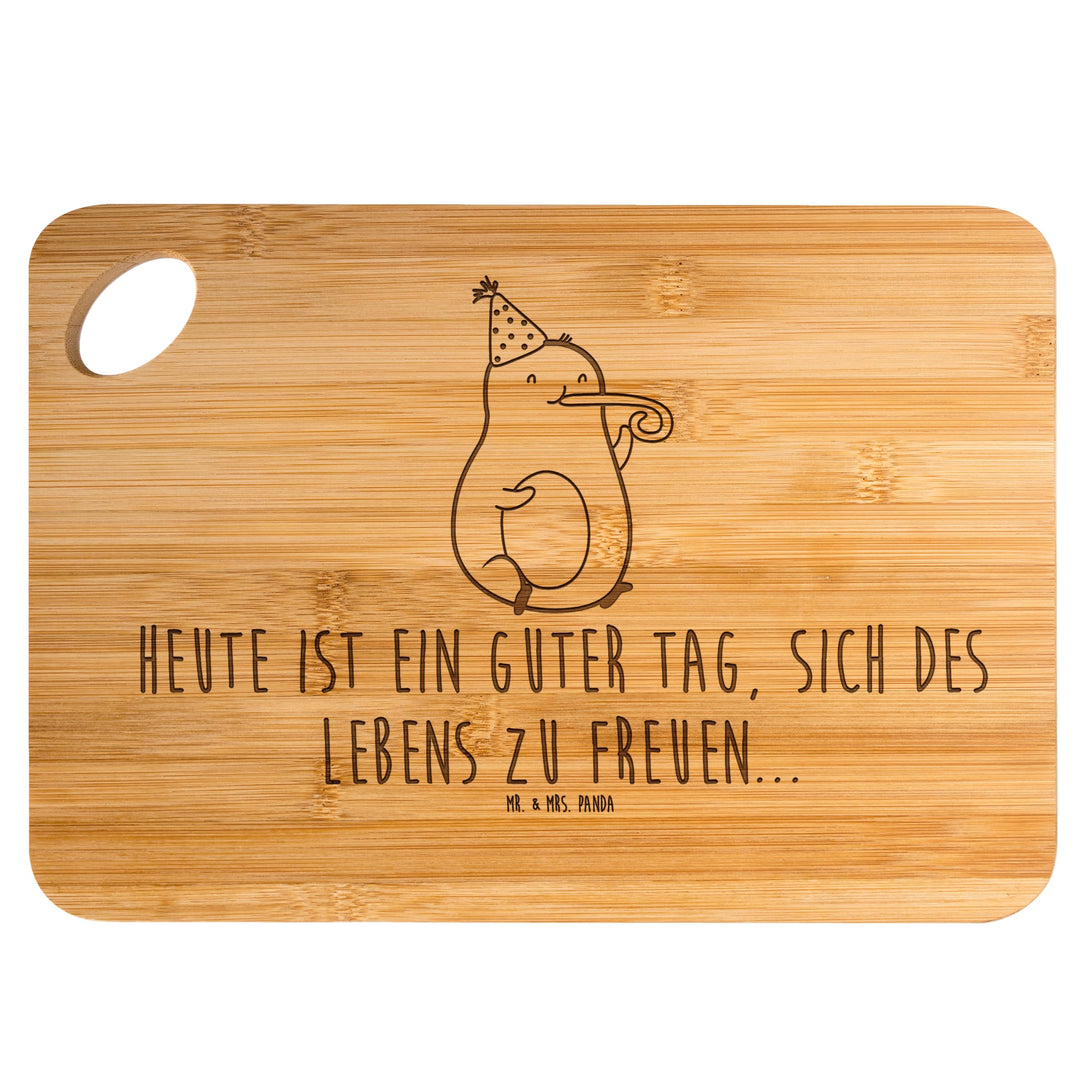 Mr. & Mrs. Panda Bambus - Schneidebrett Avocado Feier - Geschenk, Tröte, Holzschneidebrett, Holz Bre