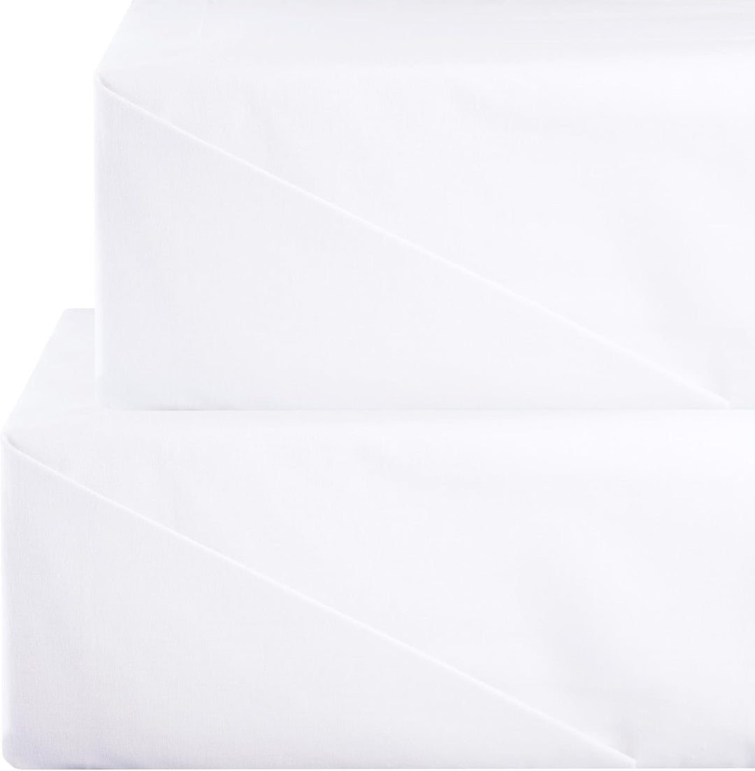 aqua-textil Superior Bettlaken ohne Spanngummi Doppelpack 150 x 250 cm weiss Baumwolle leichte Somme