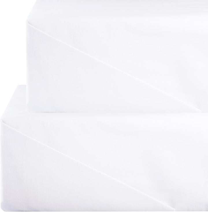 aqua-textil Superior Bettlaken ohne Spanngummi Doppelpack 150 x 250 cm weiss Baumwolle leichte Somme