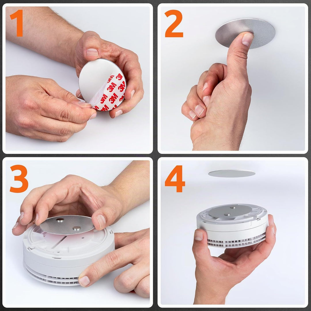 ECENCE Rauchmelder Magnethalter 20 Stück Selbstklebende Magnethalterung für Rauchmelder Ø 70mm schne