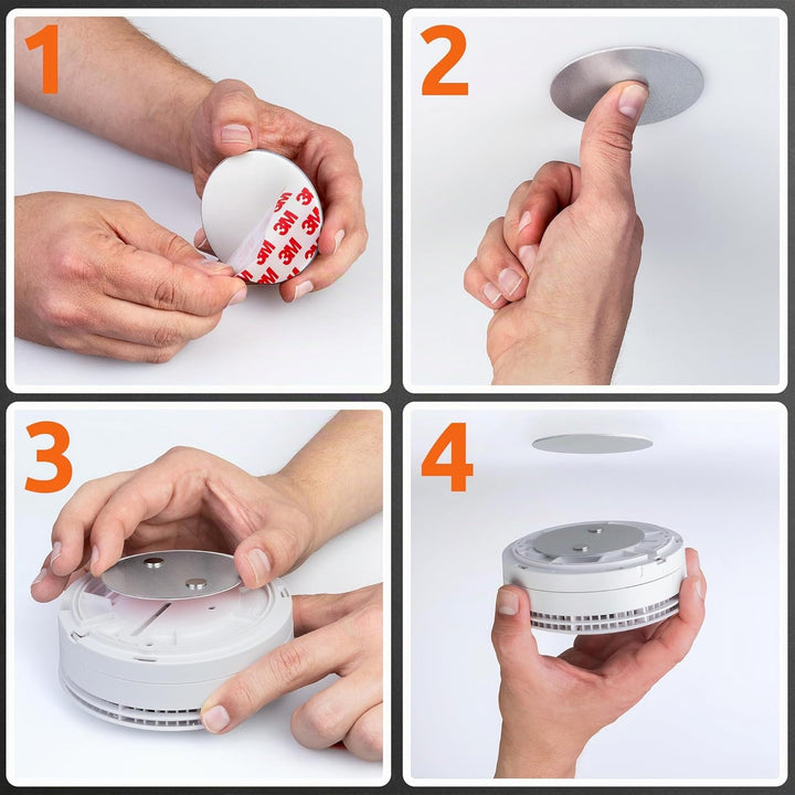 ECENCE Rauchmelder Magnethalter 20 Stück Selbstklebende Magnethalterung für Rauchmelder Ø 70mm schne