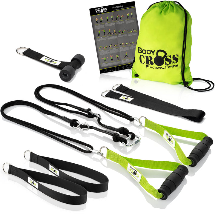 PREMIUM Schlingentrainer, Made in Germany, geprüft & zertifiziert, Slingtrainer Krafttraining Set fü