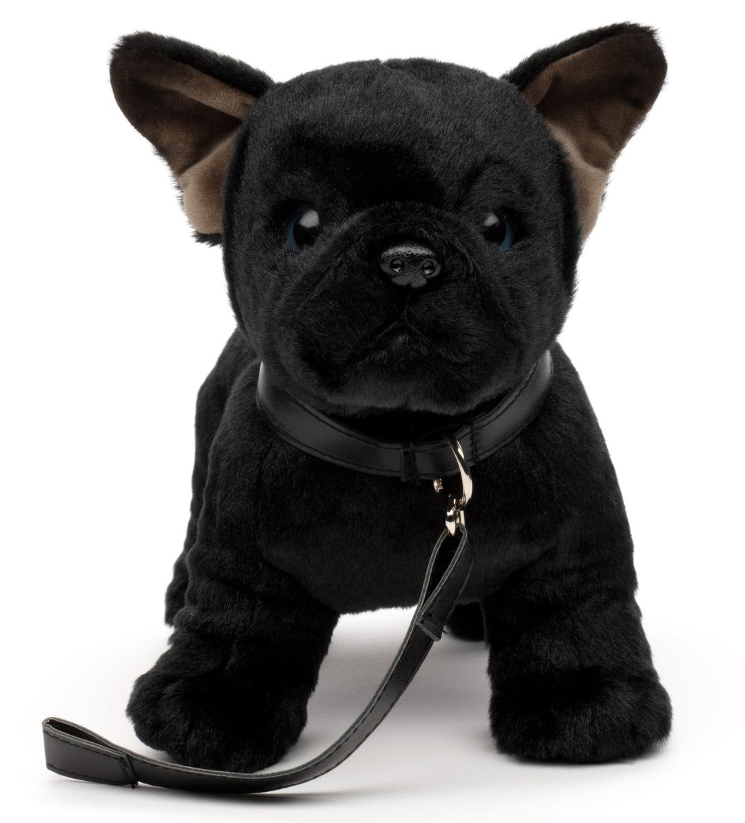 Uni-Toys - Eco-Line - Französische Bulldogge (schwarz) - Mit Leine - 26 cm (Länge) - Plüsch-Hund - P