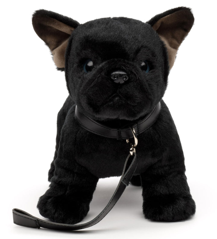 Uni-Toys - Eco-Line - Französische Bulldogge (schwarz) - Mit Leine - 26 cm (Länge) - Plüsch-Hund - P