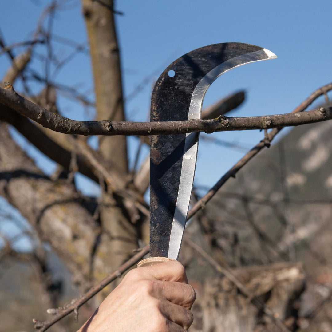 4betterdays.com NATURlich leben! Schweizer Gertel/Gertl mit Ledergriff - inkl. Gratis Schleifstein/S