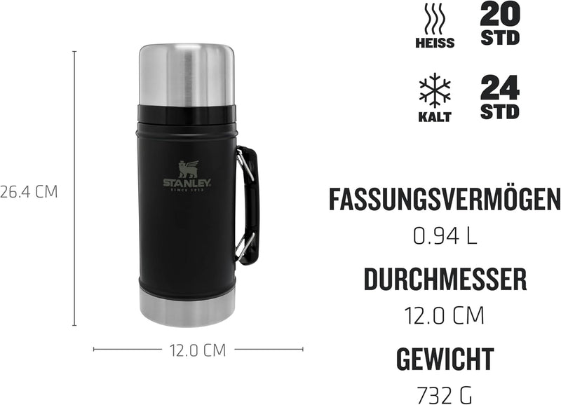 Stanley Classic Legendary Warmhaltebehälter Essen 940 ml - Hält 20 Stunden Heiss oder 24 Stunden Kal