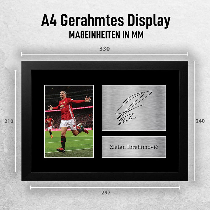 HWC Trading Zlatan Ibrahimovic A4 Gerahmte Signiert Gedruckt Autogramme Bild Druck-Fotoanzeige Gesch