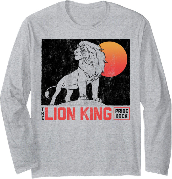 Disney The Lion King Simba Outline Sunset Portrait Langarmshirt