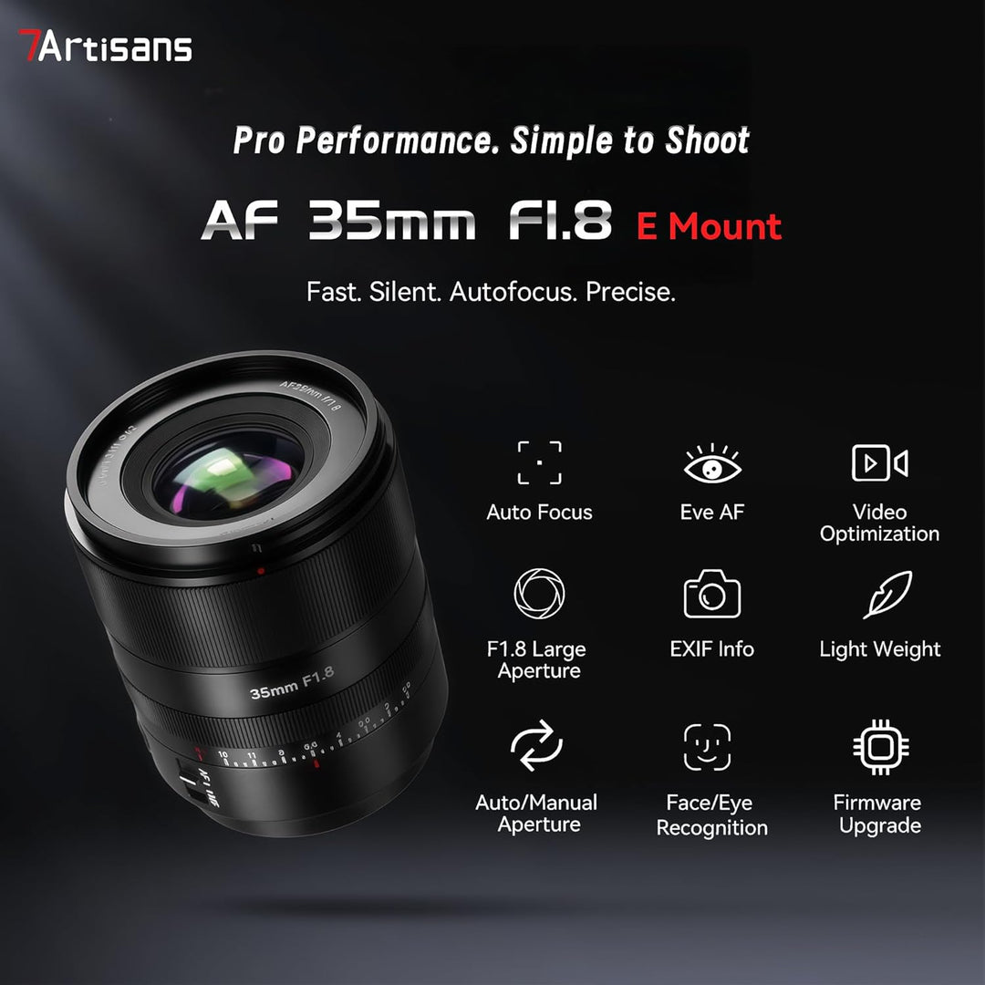 7artisans AF 35mm f1.8 Vollformat objektiv, kompatibel mit L Mount Bajonett, grosse Blende,Prime,STM