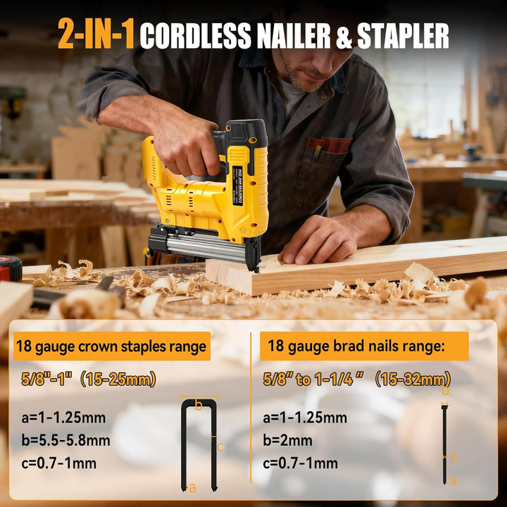 Verbesserter 18GA Akku-Nagler, kompatibel mit Dewalt 20V-Akku, bürstenloser Nagler, elektrischer Tac