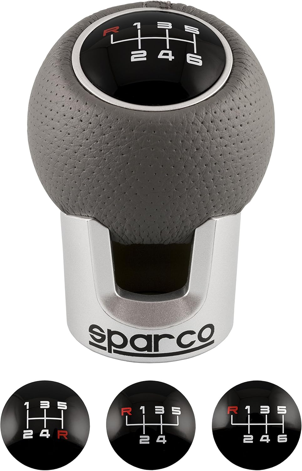 Sparco Manueller Schaltknauf Lazio Chrom/Grau Universal LAZIO Grau/Chrome, LAZIO Grau/Chrome