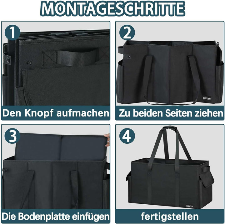 48L Einkaufskorb Faltbar – Stabiler Korb Einkaufen mit Verstärktem Boden – Einkaufstasche Gross Pick