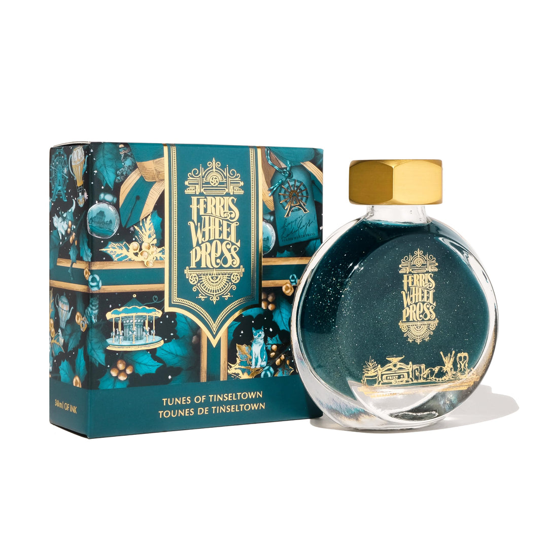 Ferris Wheel Press Fountain Pen Ink, Everyday Ink Collection,Deep teal with dual metallic (silver an