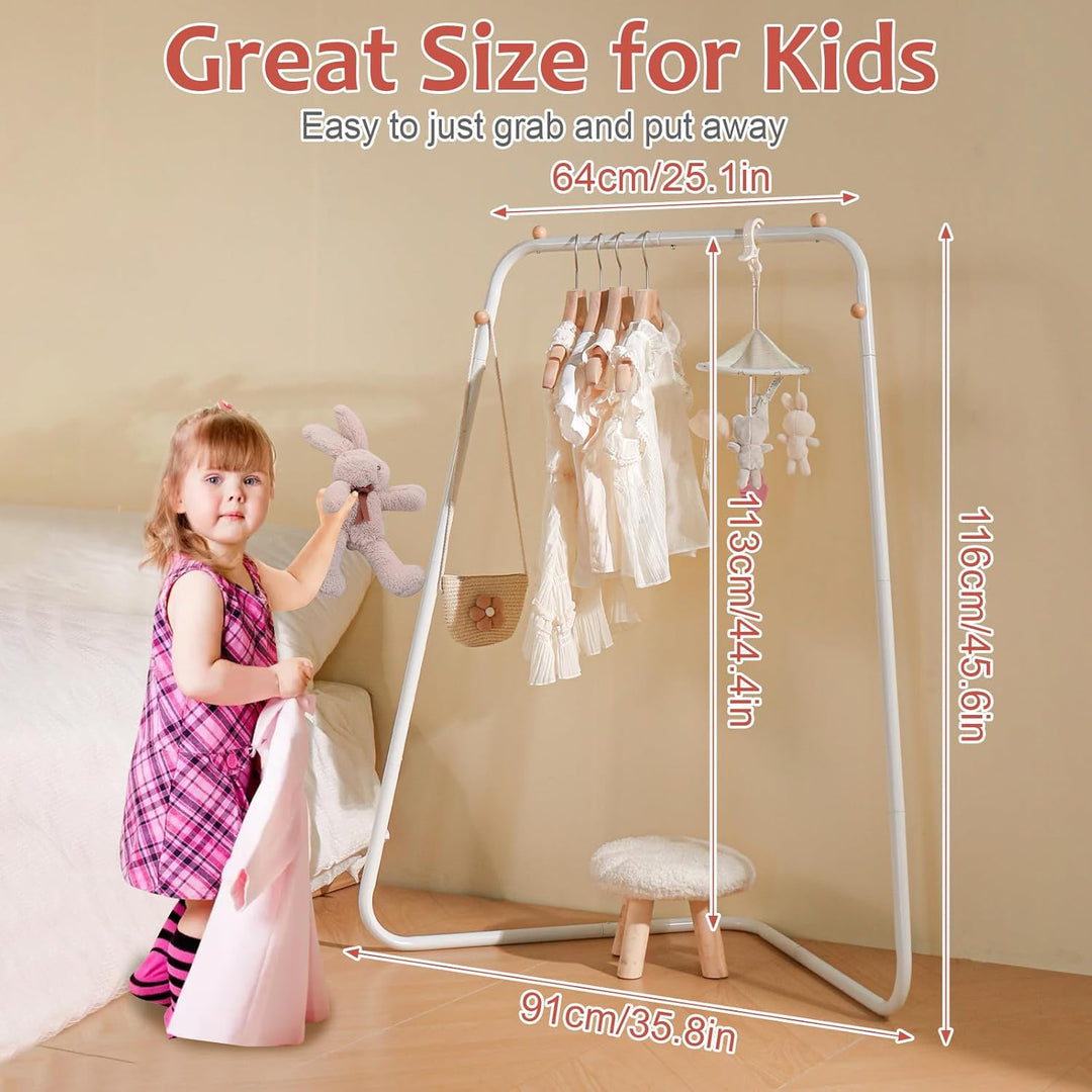 YGJT Kinder Kleiderständer, Garderobe mit Ablage & Kleiderstange für Kinderzimmer, Mädchenzimmer & S