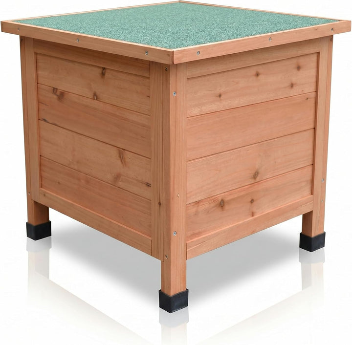 Mucola Wetterfestes Holz Katzenhaus Outdoor | 42x43x50 cm Tierhaus mit Klappdach, Rampe, Fichtenholz