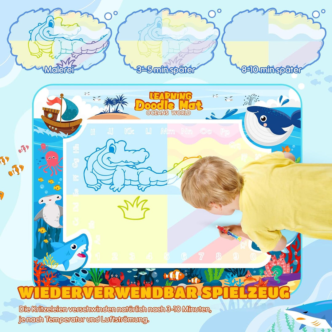 Spielzeug Kinderspielzeug ab 1, 2, 3 Jahren - Malmatte mit Wasserstift, Aqua Magic Doodle Painting M