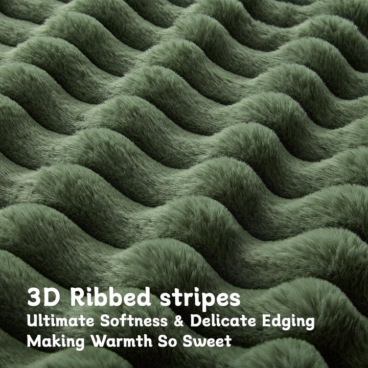 Tofinel Dicke Kuscheldecke Decke Flauschig 150x200 cm - Kleine Sherpa Decken Olivingrün & Sofadecke