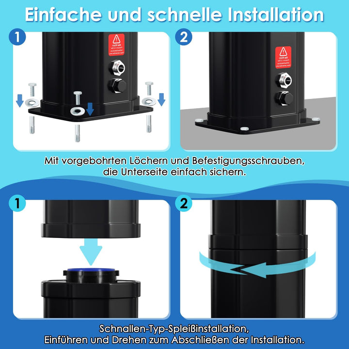 Solardusche 40L Solar Gartendusche mit 360°Regenduschkopf, Wasserhahn und handbrause, Warmes Wasser