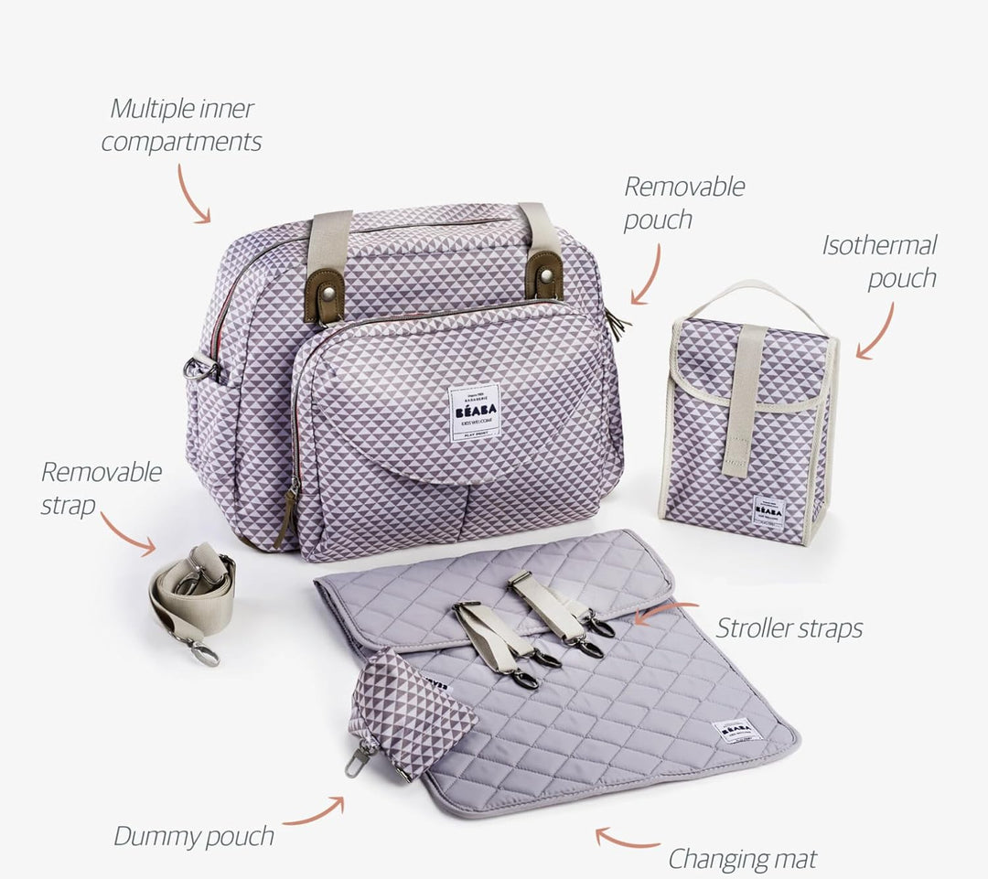 Béaba – Wickeltasche Genève II – Modulierbar, vielfältige Staumöglichkeiten – Vordertasche, Wickelun
