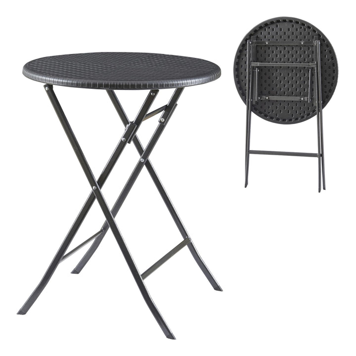 [en.casa] Klapptisch Mark Gartentisch Campingtisch klappbar 60 x 74 cm rund Picknicktisch Outdoor Ra