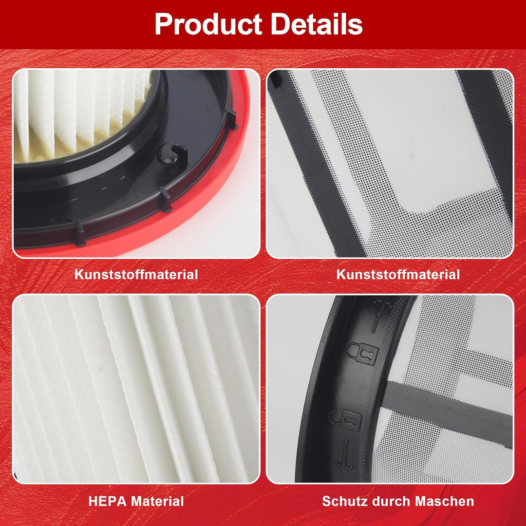 2 Stück Filter für Bosch Unlimited 6 Series mit Filterhalter und Bürste Staubsauger Zubehör Ersatzte