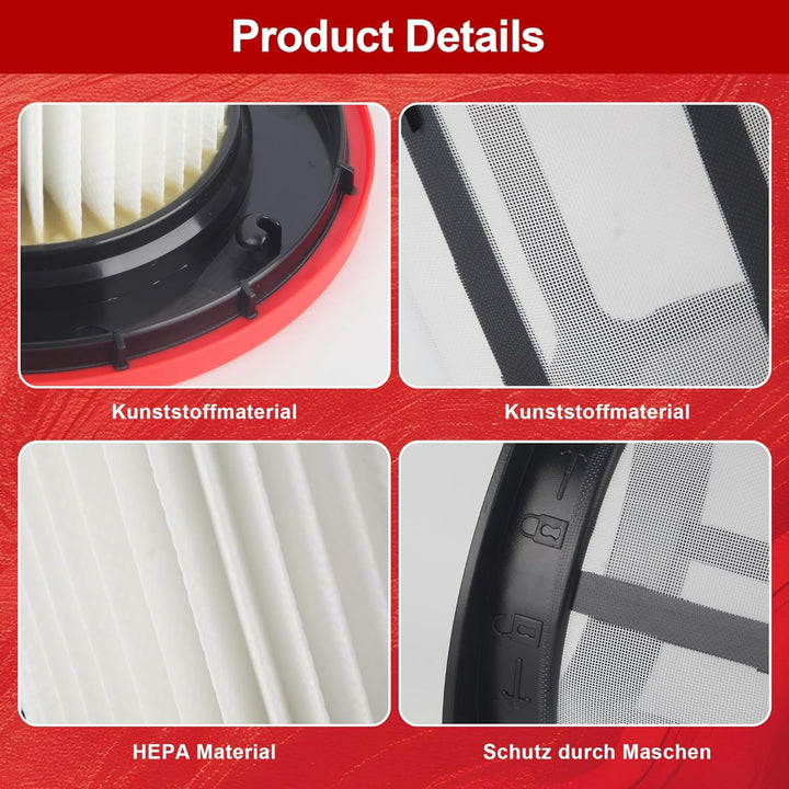 2 Stück Filter für Bosch Unlimited 6 Series mit Filterhalter und Bürste Staubsauger Zubehör Ersatzte