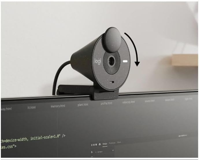 Logitech - Brio 300 USB-C-Webcam 1920 x 1080p mit Datenschutzverschluss, automatische Lichtkorrektur