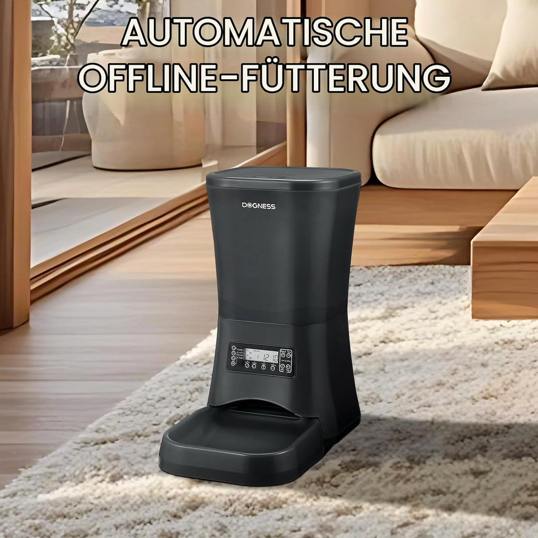 DOGNESS 9L Hundefutterautomat für grosse Hunde, Automatischer Hundefutterspender mit Timer, Extra gr