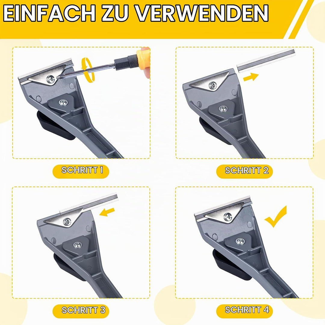 Kraftschaber mit Haltegriff, Hochwertige 63mm Ziehklinge aus langlebigen Wolframcarbid, Hochwertige
