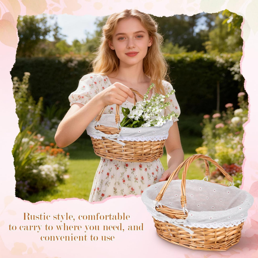 Toyvian Wickelkorb Für Blumenmädchen Handgewebter Storage Basket Für Hochzeiten Picknick Und Dekorat