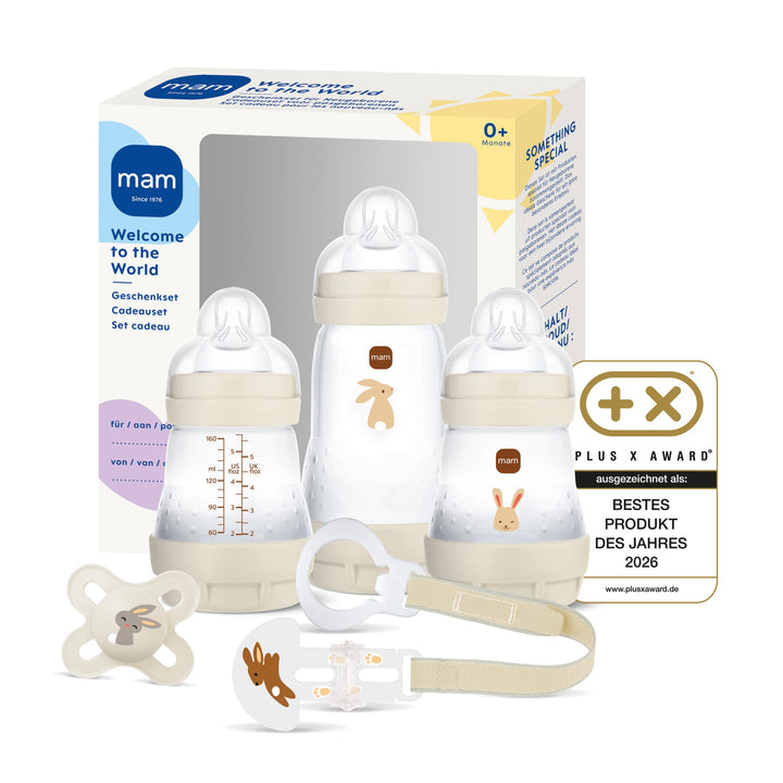 MAM Easy Start Anti-Colic Welcome Set | 0+ Mon | Baby Erstausstattung mit 3 Anti-Colic Babyflaschen