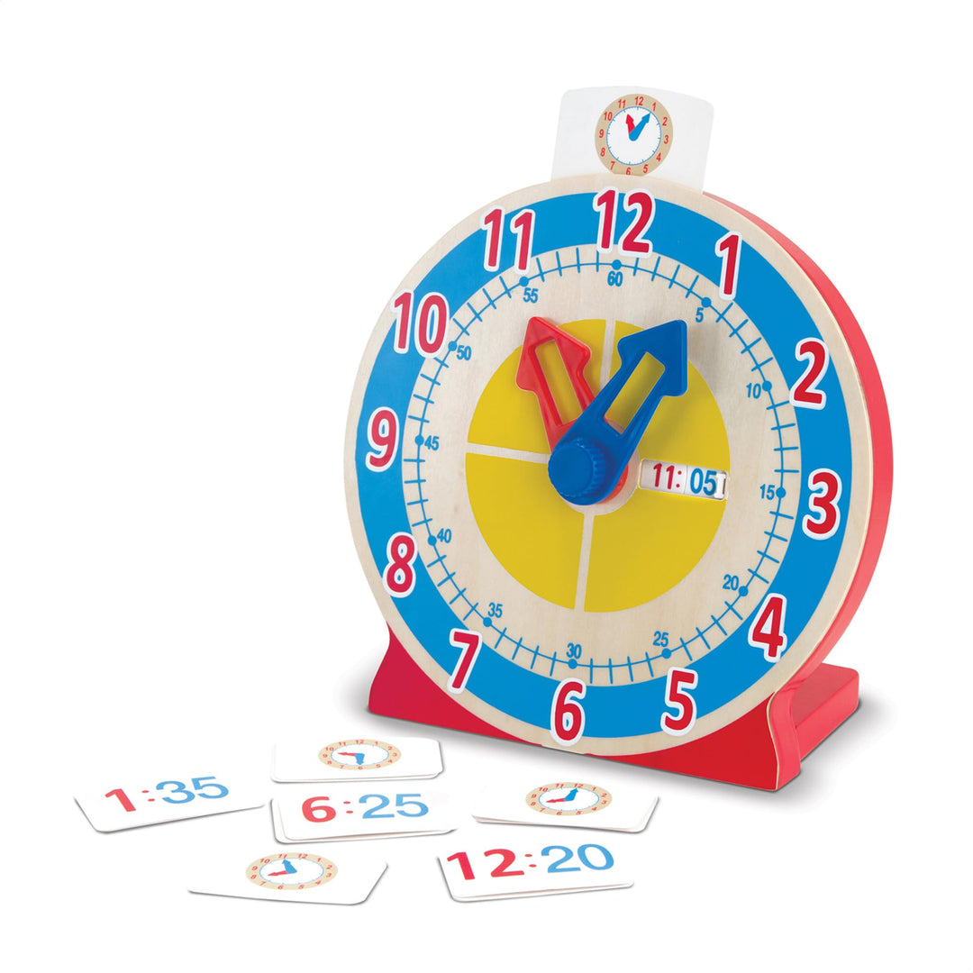 Melissa & Doug - Lernuhr aus Holz, Entwicklungsspielzeug, motorische Fähigkeiten, für Kinder ab 3 Ja