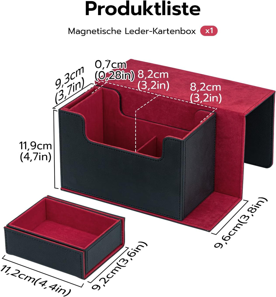 Doppelschicht Card Deck Box für MTG, Commander Displays,passt für 200 Kartens /22pcs 35PT Magnetic C