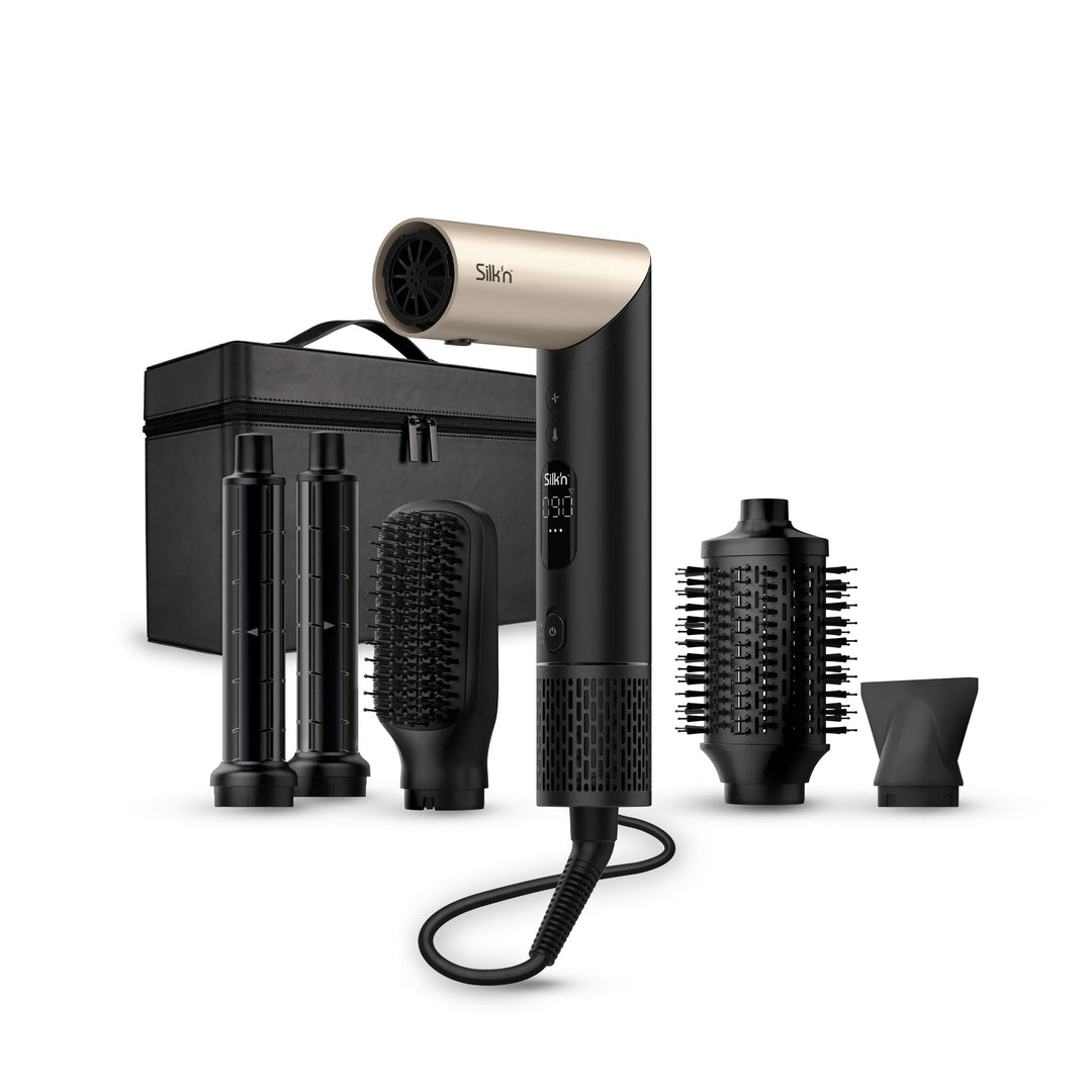 Silk'n Air Styler & Haartrockner I SilkyAir Flex I 5-in-1 Auto-Wrap-Lockenaufsatz, Paddle-Bürste, Ov
