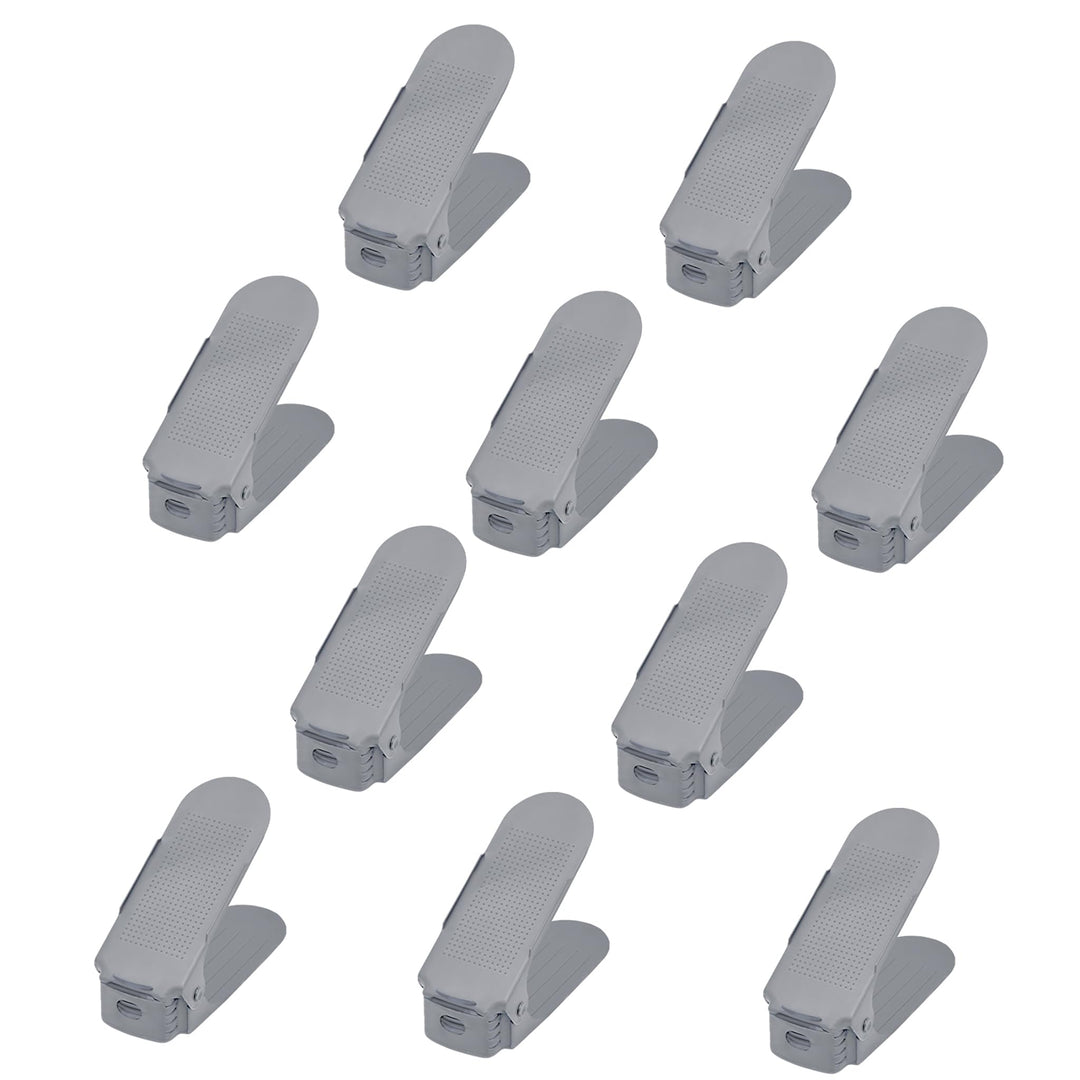 20 Stück Einstellbare Schuhregale, PP Doppelschicht Schuhe Organizer, rutschfest Schuhstapler, 3 Höh