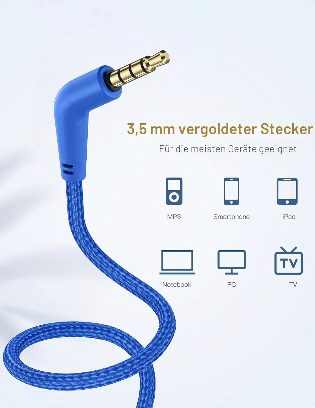 Nabevi Kopfhörer Kinder, Kinder Kopfhörer mit Kabel, 85/94dB Lautstärkegrenze, HD-Stereoton, Sharing