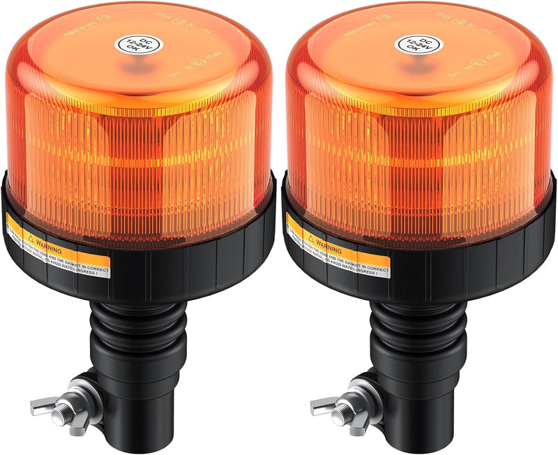 AUTOUTLET 2PCS Amber Rundumleuchte, 12 LEDs Warnleuchten 12-24V mit E9 Mark, IP56 Wasserdicht und 3