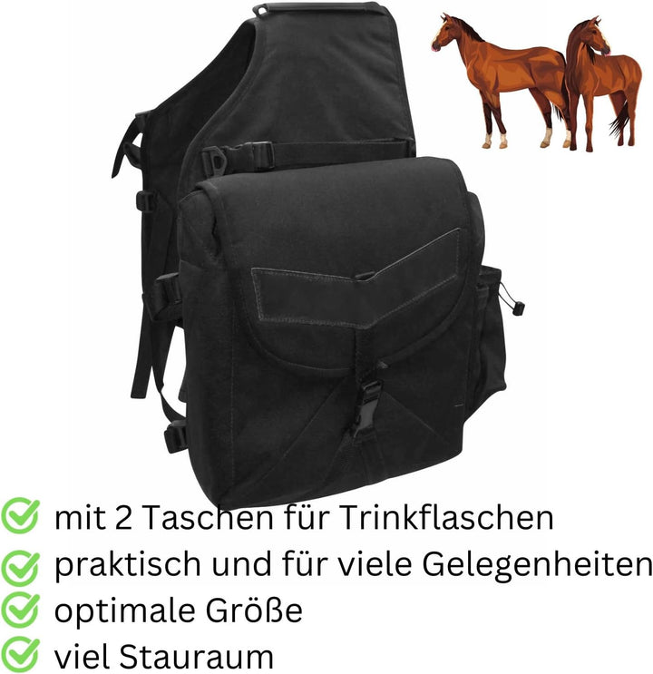 AMKA Satteltasche Packtasche für Pferde mit 4 seitlichen Taschen