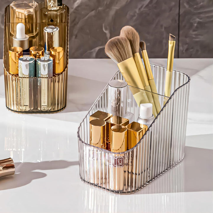 DASITON Make up Organizer,Kosmetik Organizer mit 3 Fächern,Acryl Kosmetik Aufbewahrung mit Grosser K