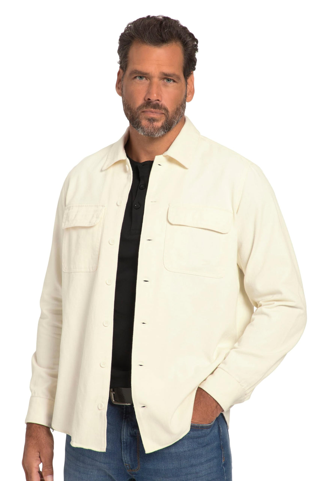 JP 1880 Herren grosse Grössen Übergrössen Menswear L-8XL Hemd, Overshirt, Langarm, Kentkragen, Moder