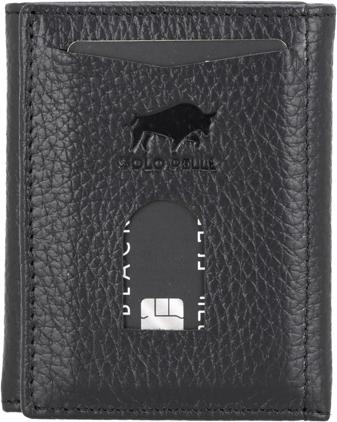 Solo Pelle NEU Slim Wallet mit Münzfach [12 Karten] Slimwallet Riga [RFID-Schutz] Kartenetui mit Mün