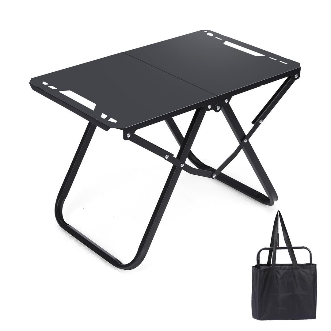 GFTIME Campingtisch Klappbar 60 kg Belastbar, Faltbarer Campingtisch 50 × 38,5cm, Carbonstahl Klappt