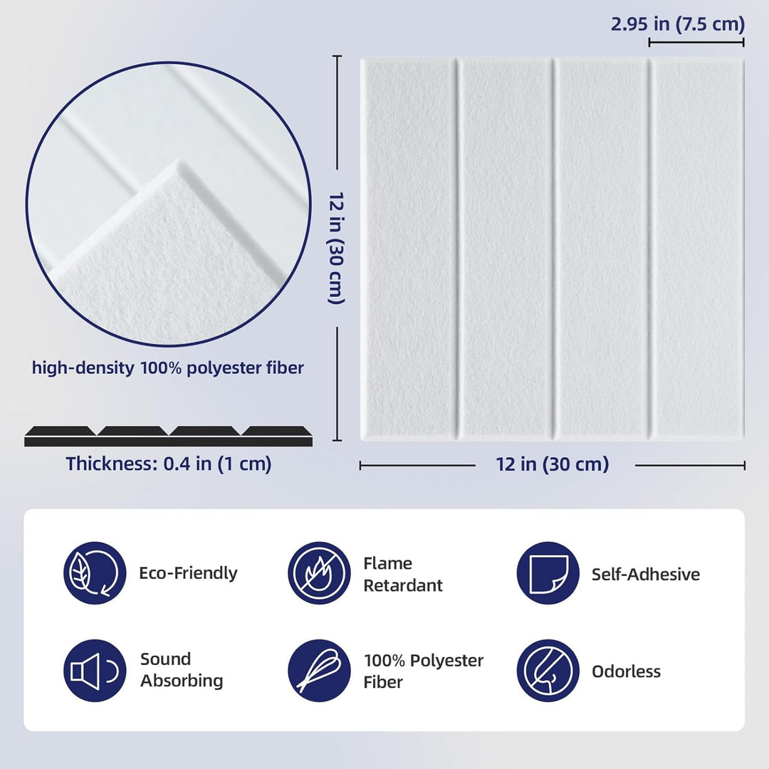 Vieshful 10 Stück Akustikpaneele Selbstklebend – 30x30x1cm Schallschutzplatten & Wandpaneele selbstk