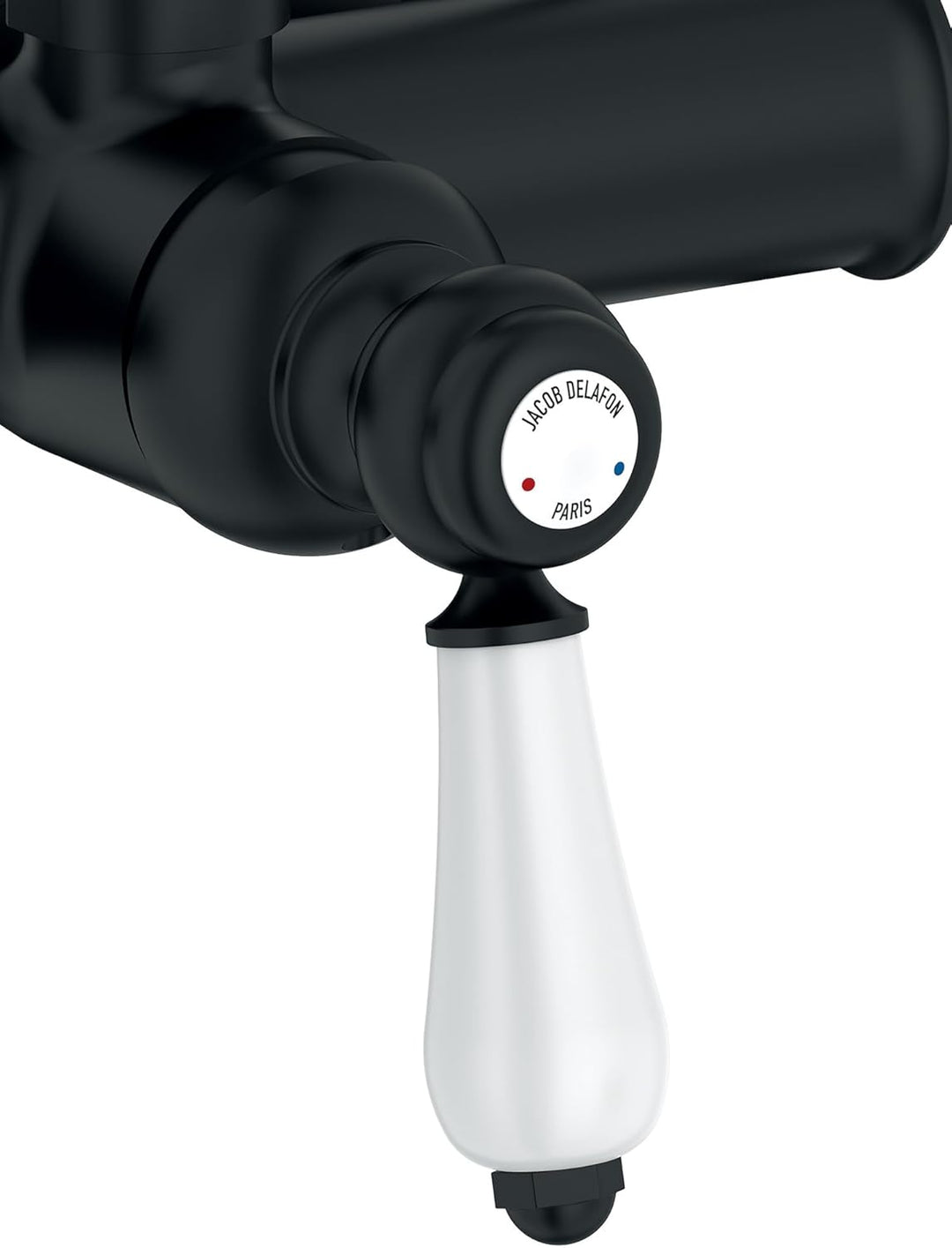 Jacob Delafon - Louise Wand-Duscharmatur, mechanisch, Retro-Design, Keramikgriff, wassersparend, 21,